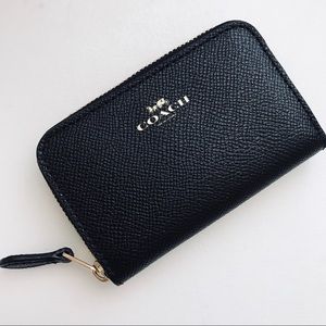 NWT COACH Saffiano Leather Wallet Black Cardholder